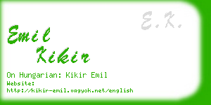 emil kikir business card